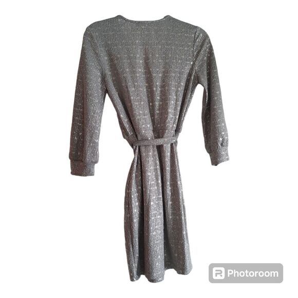City Studio Belted Metallic Print A-Line Dress - Picture 4 of 4